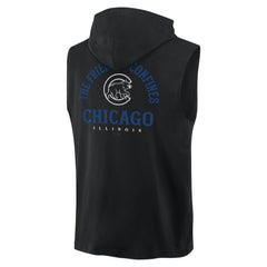 Chicago Cubs Fanatics Fire Speed Sleeveless Pullover Hoodie - Black - Fanatics Lifestyle