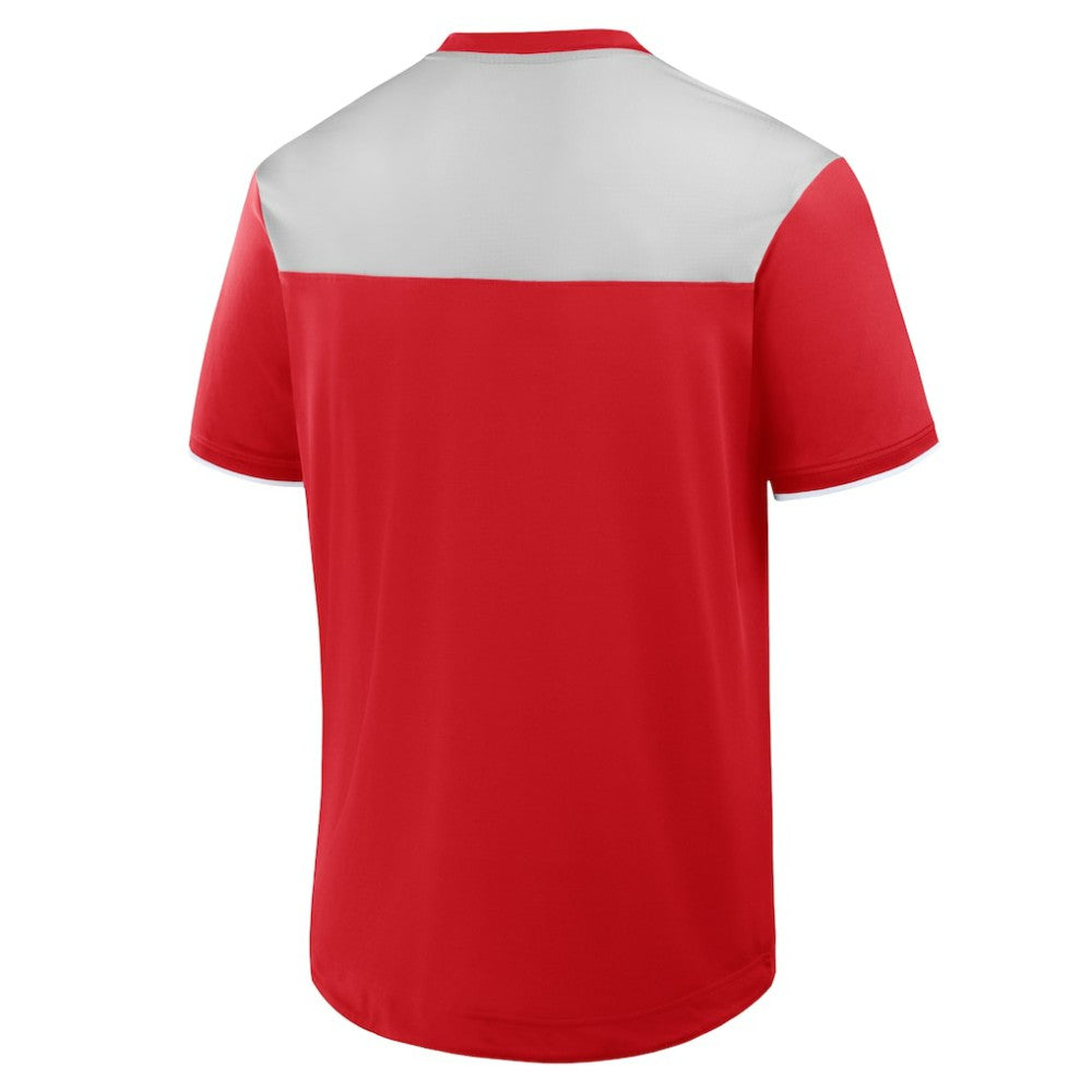 Philadelphia Phillies Fanatics Walk Off V-Neck T-Shirt - Red - Fanatics Lifestyle