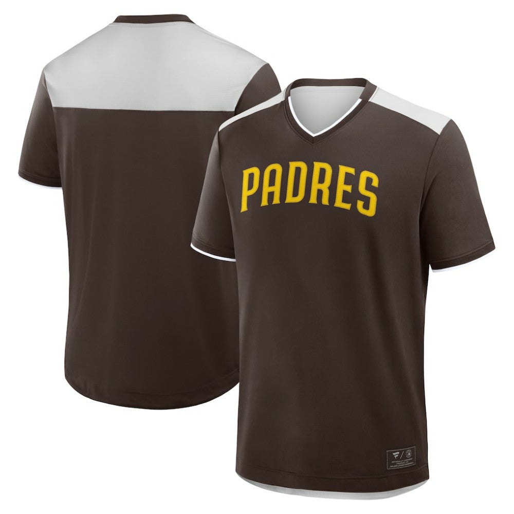 San Diego Padres Fanatics Walk Off V-Neck T-Shirt - Brown - Fanatics Lifestyle