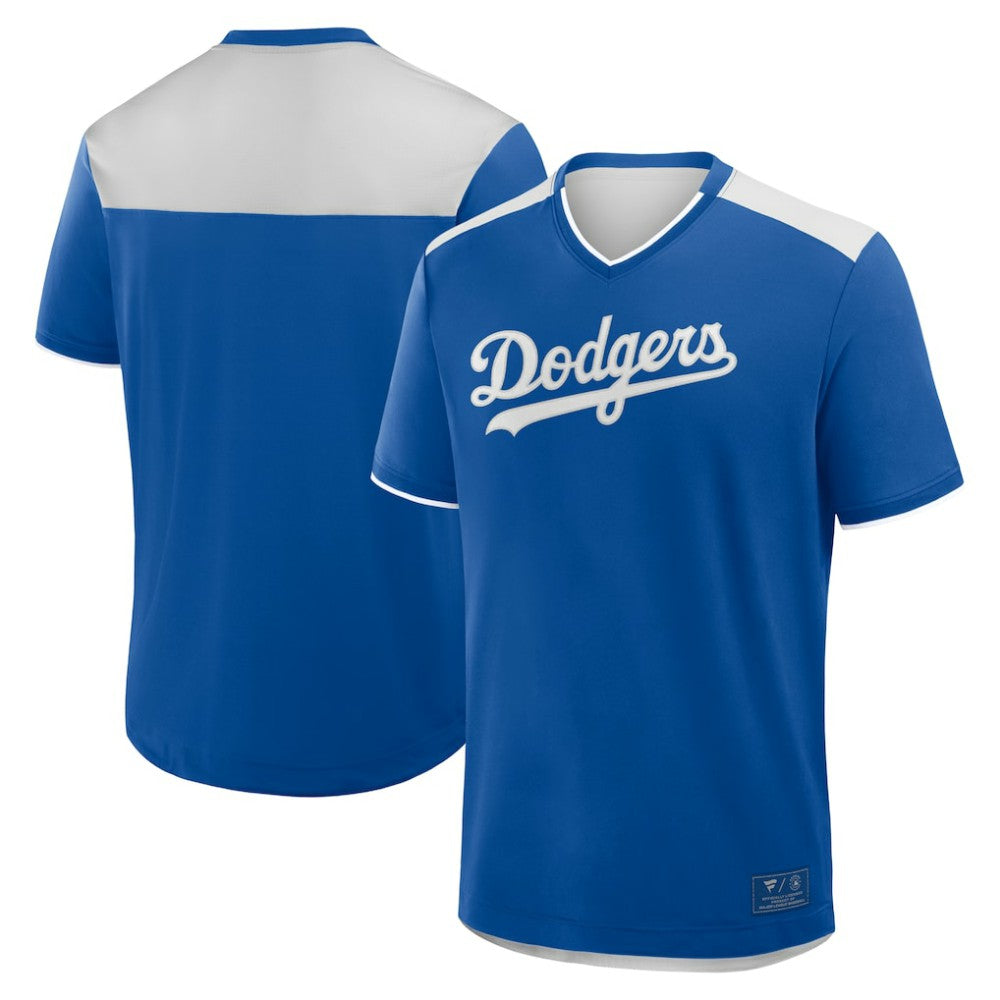 Los Angeles Dodgers Fanatics Walk Off V-Neck T-Shirt - Royal - Fanatics Discount