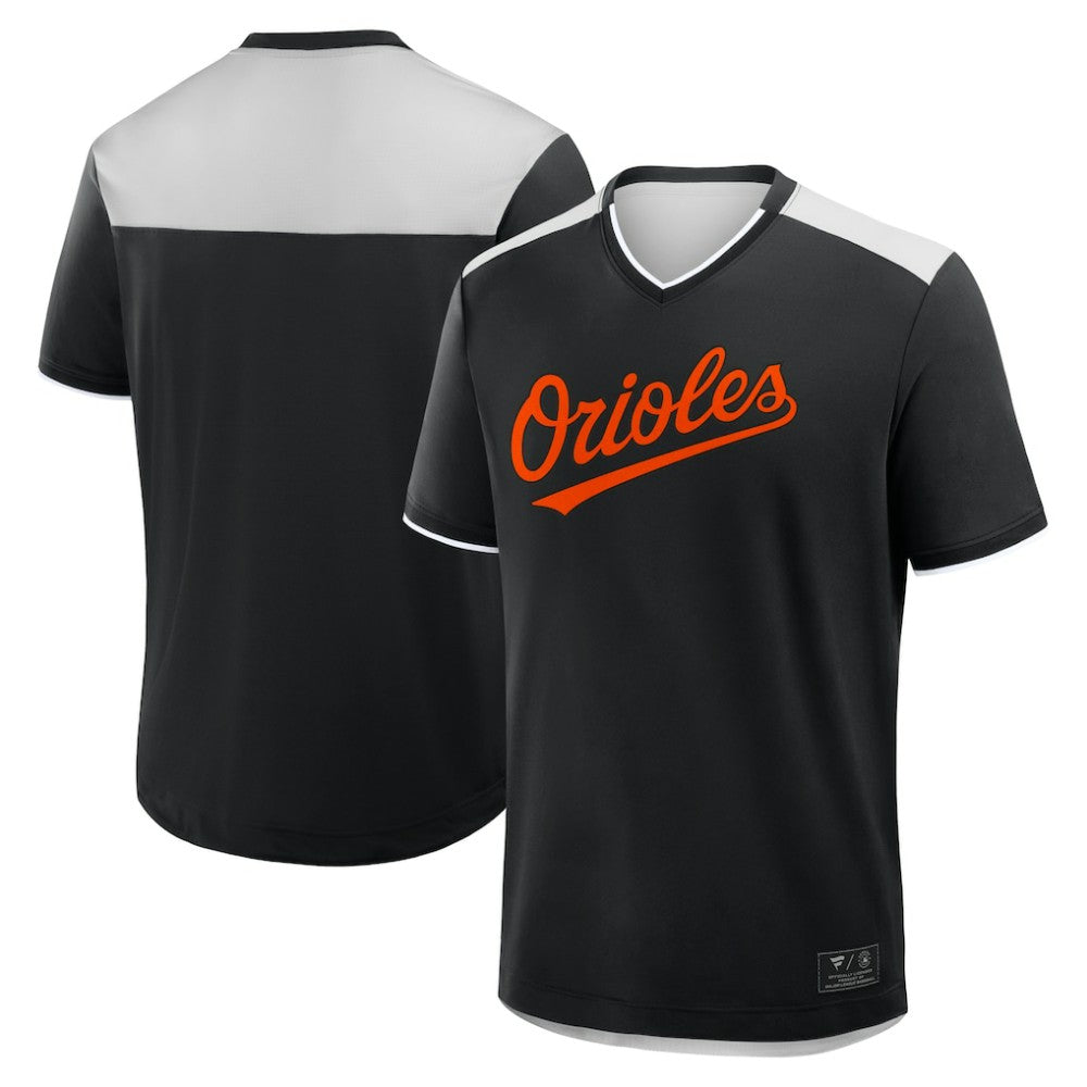 Baltimore Orioles Fanatics Walk Off V-Neck T-Shirt - Black - Fanatics Discount