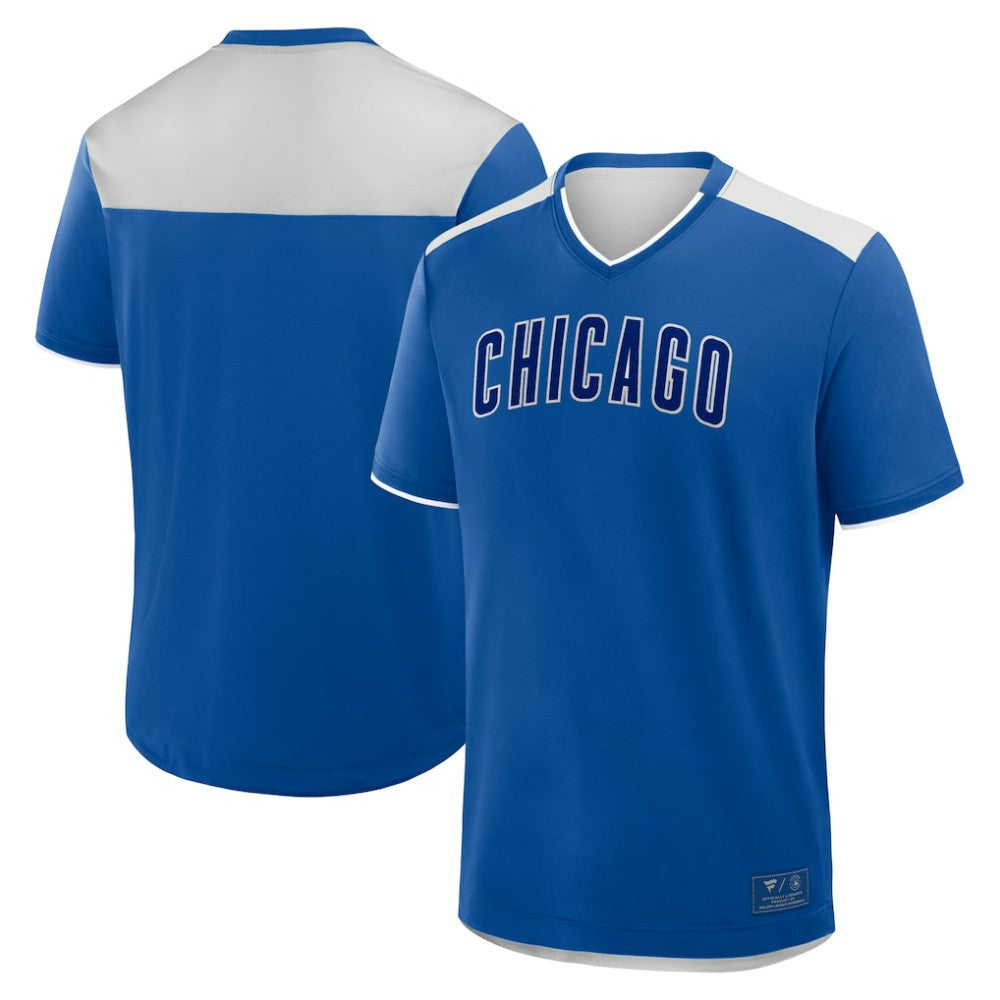 Chicago Cubs Fanatics Walk Off V-Neck T-Shirt - Royal - Fanatics Lifestyle