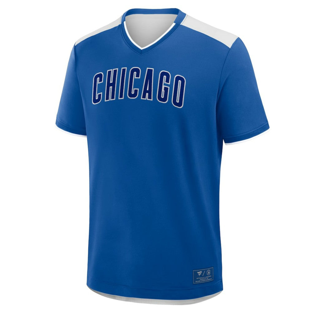 Chicago Cubs Fanatics Walk Off V-Neck T-Shirt - Royal - Fanatics Lifestyle
