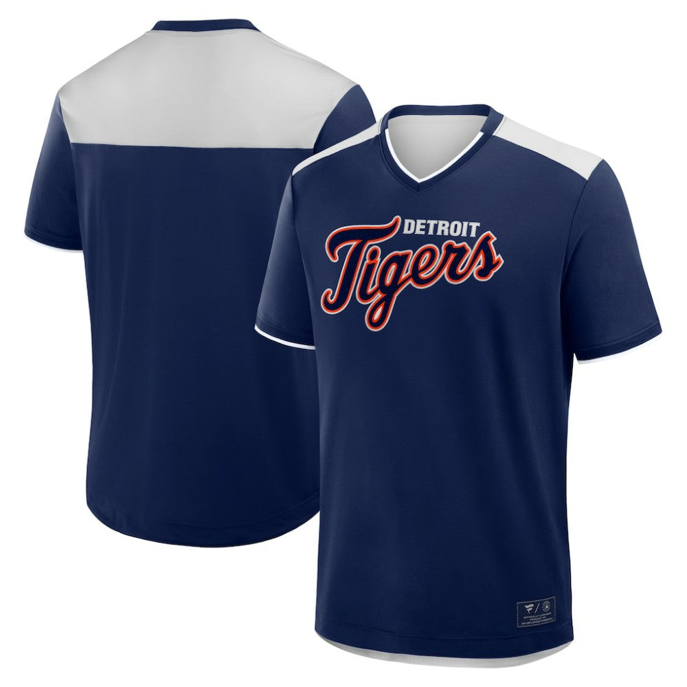 Detroit Tigers Fanatics Walk Off V-Neck T-Shirt - Navy - Fanatics Sale