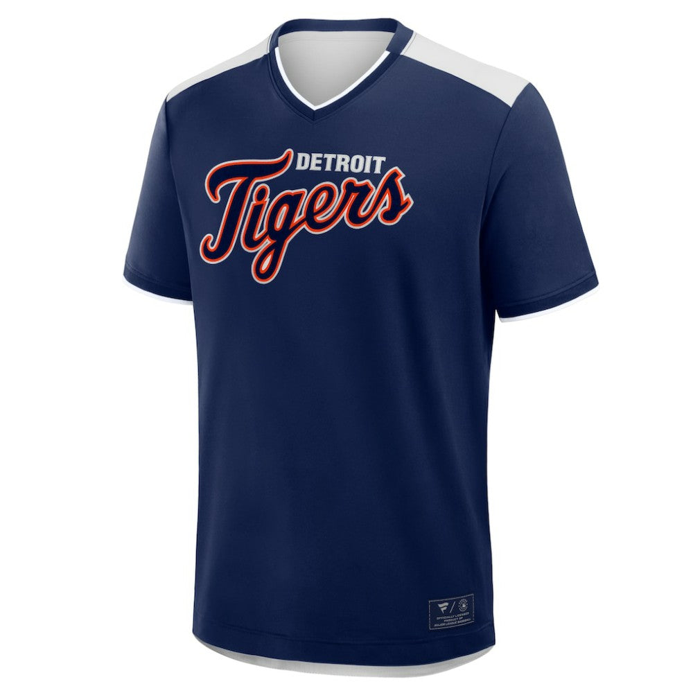 Detroit Tigers Fanatics Walk Off V-Neck T-Shirt - Navy - Fanatics Sale