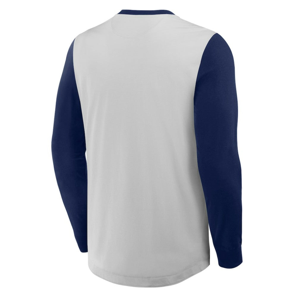 Atlanta Braves Fanatics Clubhouse Long Sleeve Henley Shirt - Gray/Navy - Fanatics Lifestyle