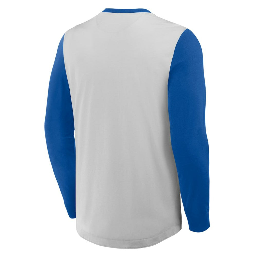 Chicago Cubs Fanatics Clubhouse Long Sleeve Henley Shirt - Gray/Royal - Fanatics Online
