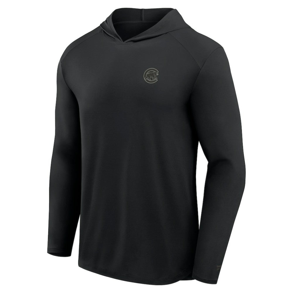Chicago Cubs Fanatics Front Office Power Mono Long Sleeve Hoodie T-Shirt - Black - Fanatics Discount
