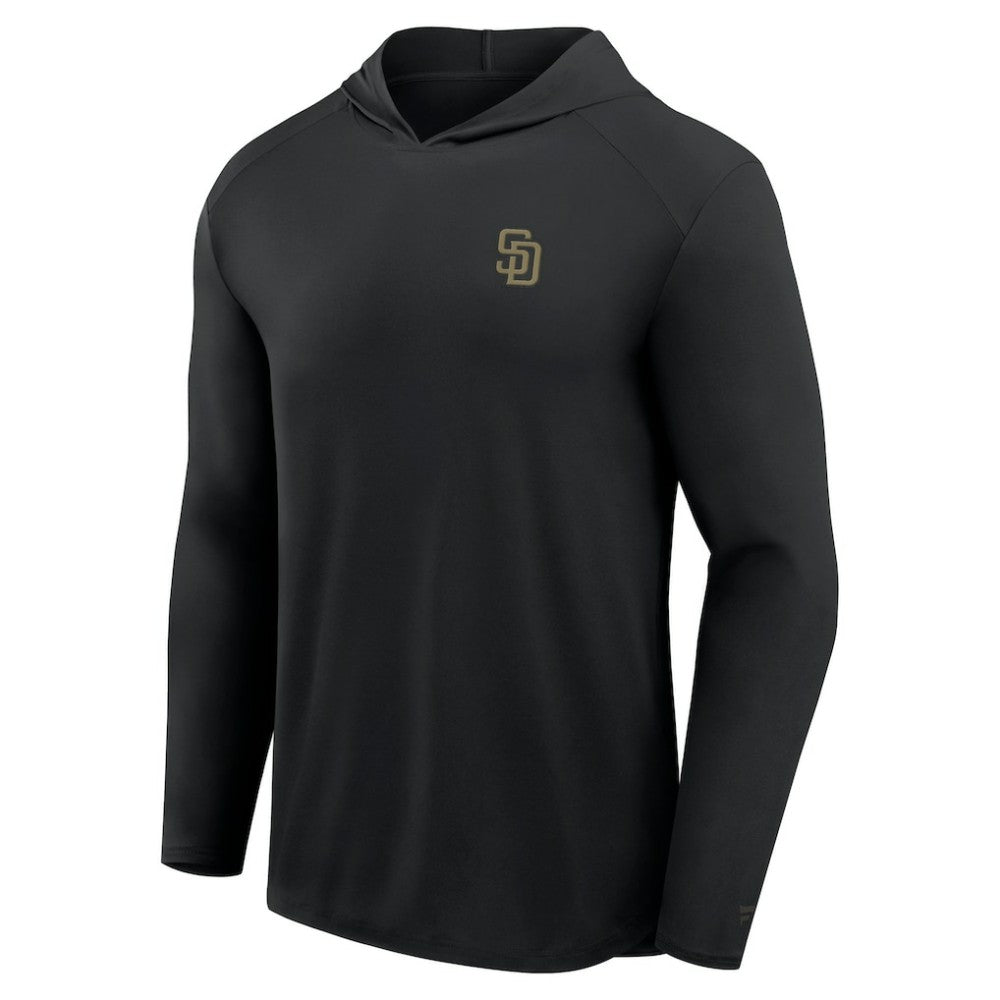 San Diego Padres Fanatics Front Office Power Mono Long Sleeve Hoodie T-Shirt - Black - Fanatics Lifestyle