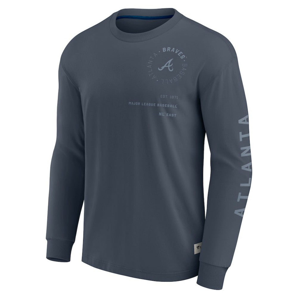 Atlanta Braves Fanatics Elements Future Ground Tonal Info Long Sleeve T-Shirt - Blue - Fanatics Sale