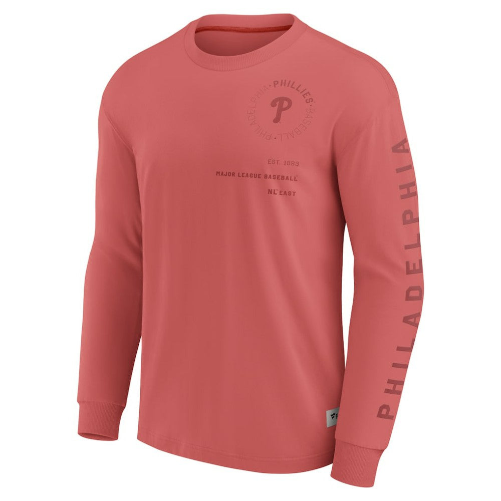 Philadelphia Phillies Fanatics Elements Future Ground Tonal Info Long Sleeve T-Shirt - Red - Fanatics Lifestyle