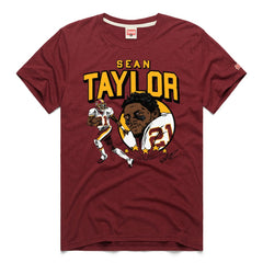 Sean Taylor Washington Commanders Homage Caricature Retired Player Tri-Blend T-Shirt Burgundy