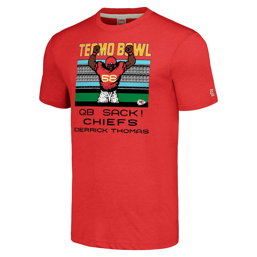 Derrick Thomas Kansas City Chiefs Homage Unisex Tecmo Bowl Retired Player Graphic Tri-Blend T-Shirt Red