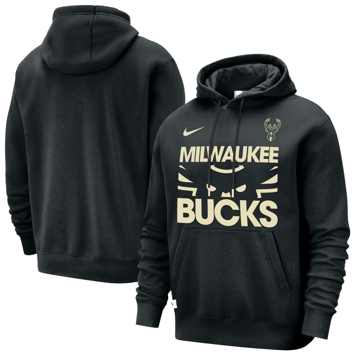 Milwaukee Bucks Courtside Club Pullover Hoodie Black | Nike