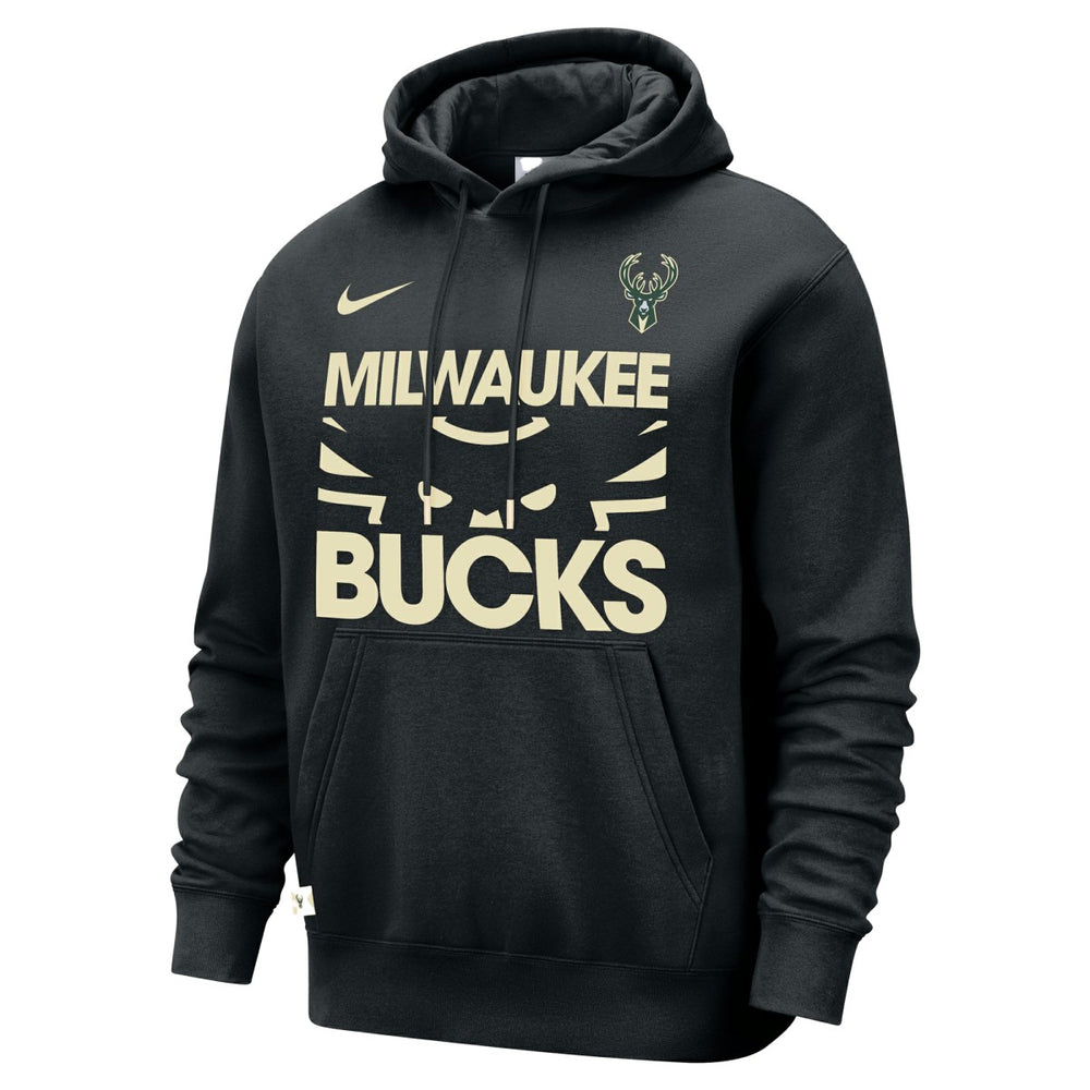 Milwaukee Bucks Courtside Club Pullover Hoodie Black | Nike