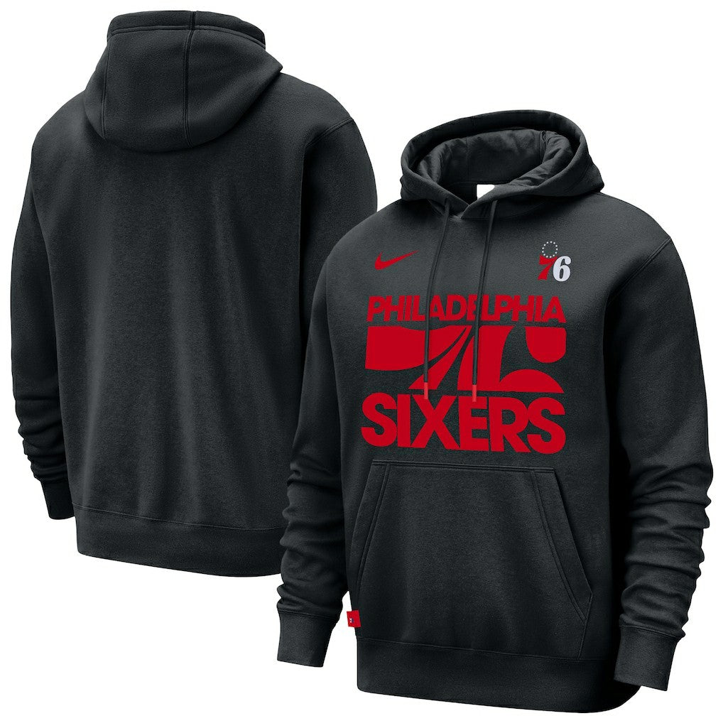 Philadelphia 76ers Courtside Club Pullover Hoodie Black | Nike for sale