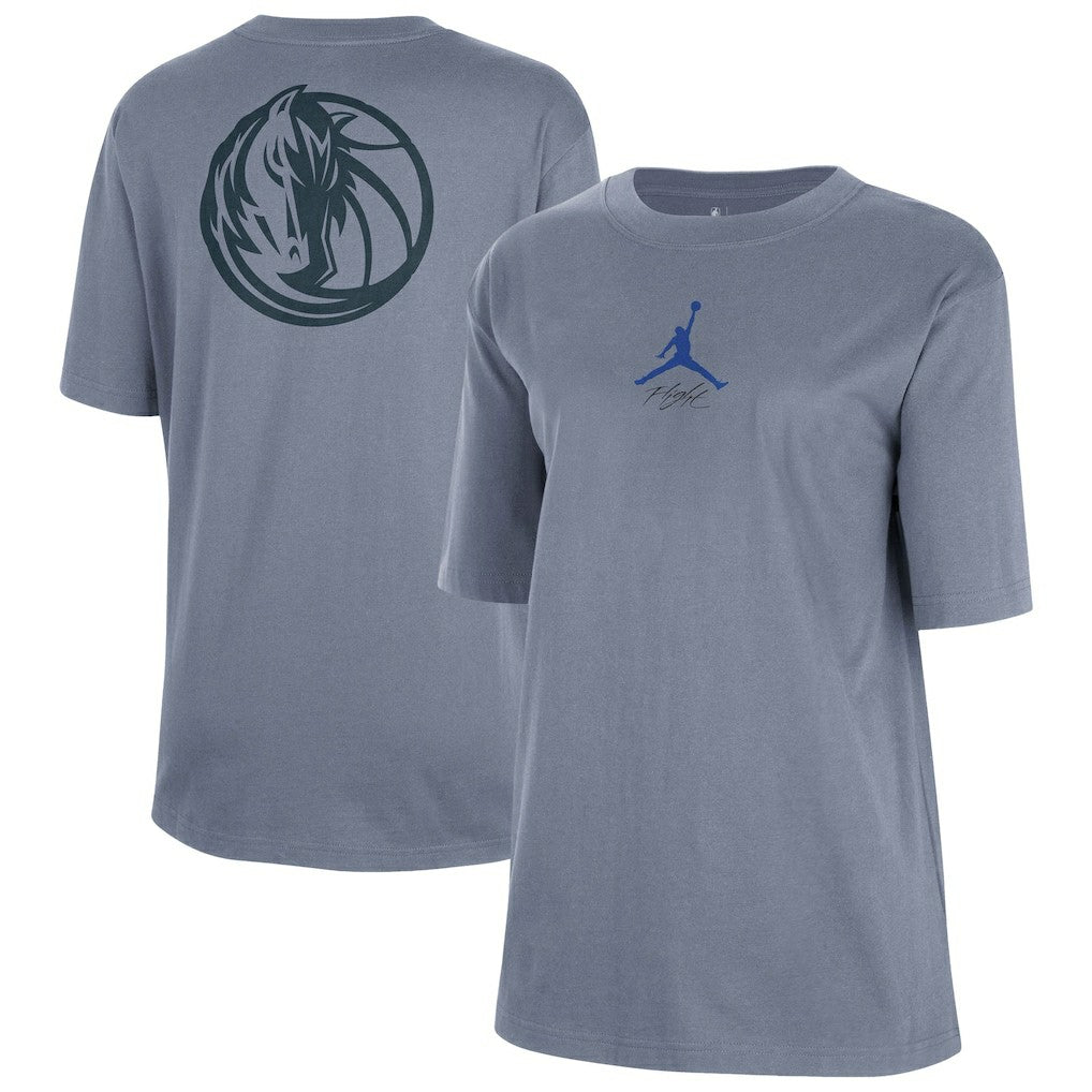 Dallas Mavericks Jordan Brand Women's Courtside Statement Edition Boyfriend T-Shirt Ash