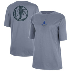 Dallas Mavericks Jordan Brand Women's Courtside Statement Edition Boyfriend T-Shirt Ash