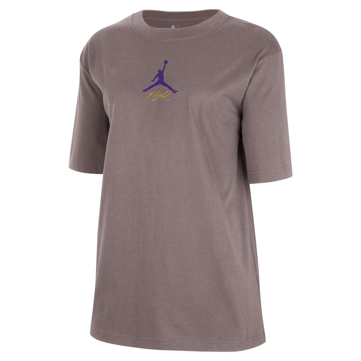 Los Angeles Lakers Jordan Brand Women's Courtside Statement Edition Boyfriend T-Shirt Charcoal