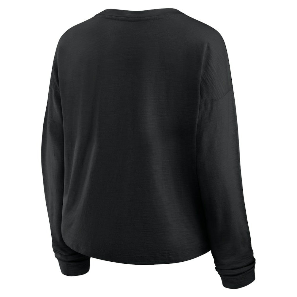 Vegas Golden Knights Fanatics Women's Oversized All Out Effort Long Sleeve Henley T-Shirt - Black - NHL 201742854