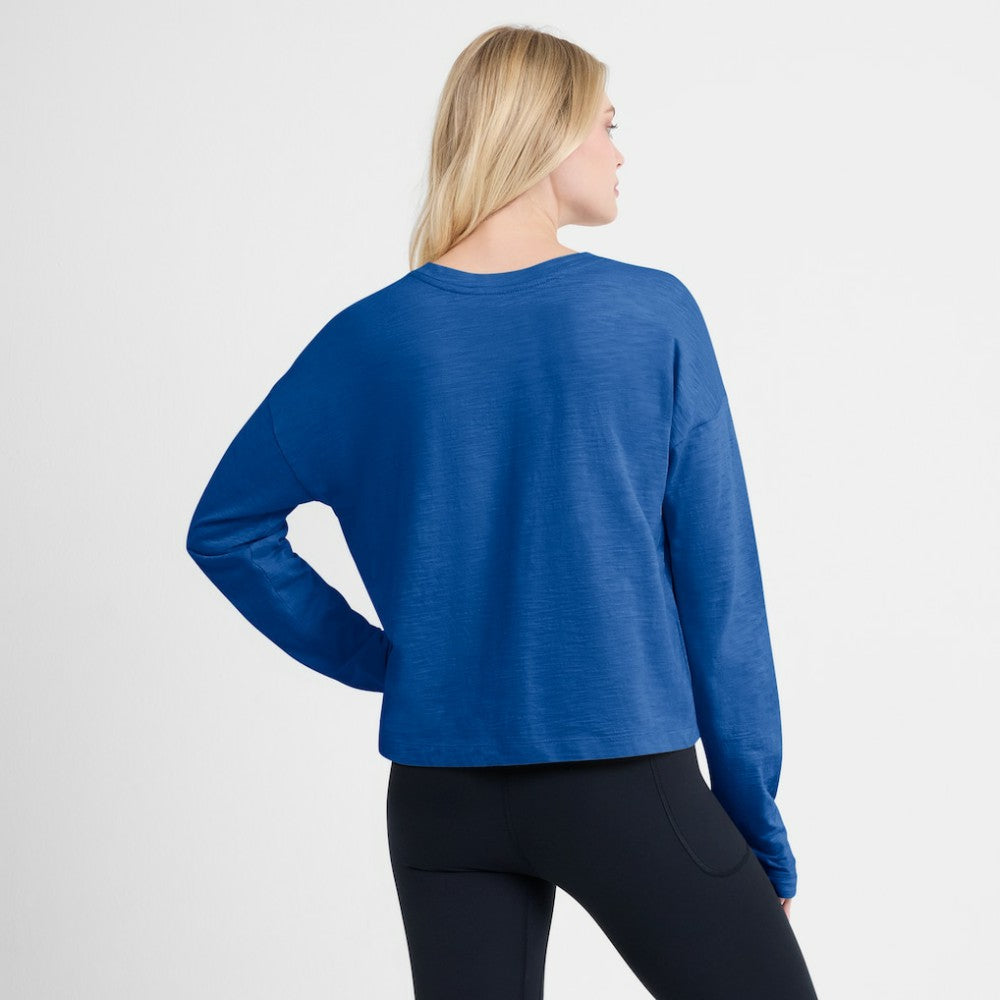 St. Louis Blues Fanatics Women's Oversized All Out Effort Long Sleeve Henley T-Shirt - Blue - NHL 201742857