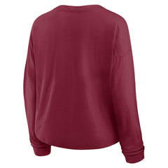 Colorado Avalanche Fanatics Women's Oversized All Out Effort Long Sleeve Henley T-Shirt - Burgundy - NHL 201742860