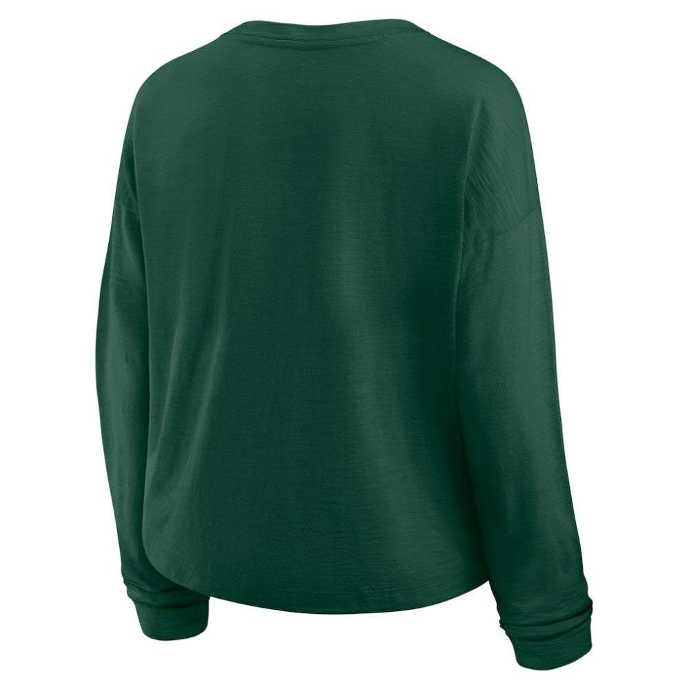Minnesota Wild Fanatics Women's Oversized All Out Effort Long Sleeve Henley T-Shirt - Green - NHL 201742863