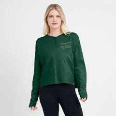 Minnesota Wild Fanatics Women's Oversized All Out Effort Long Sleeve Henley T-Shirt - Green - NHL 201742863