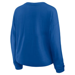 New York Rangers Fanatics Women's Oversized All Out Effort Long Sleeve Henley T-Shirt - Blue - NHL 201742866