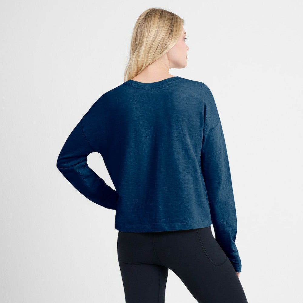 Seattle Kraken Fanatics Women's Oversized All Out Effort Long Sleeve Henley T-Shirt - Deep Sea Blue - NHL 201742868