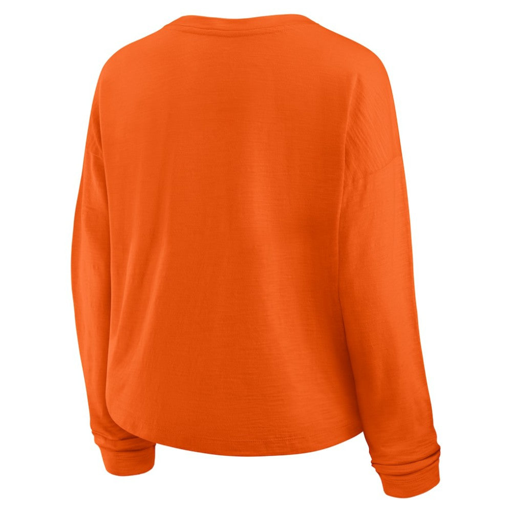 Philadelphia Flyers Fanatics Women's Oversized All Out Effort Long Sleeve Henley T-Shirt - Orange - NHL 201742869
