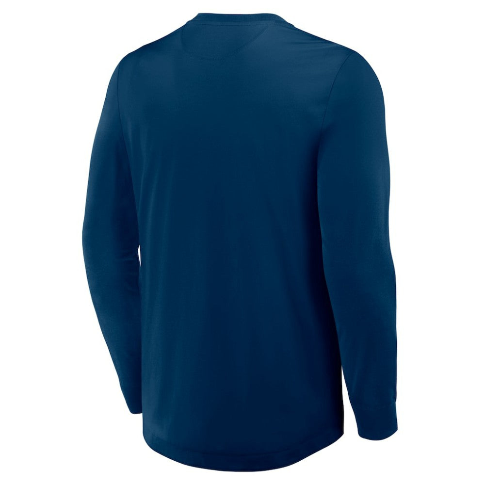 Seattle Kraken Fanatics Adrenaline Push Long Sleeve Henley Shirt - Deep Sea Blue - NHL 201742870