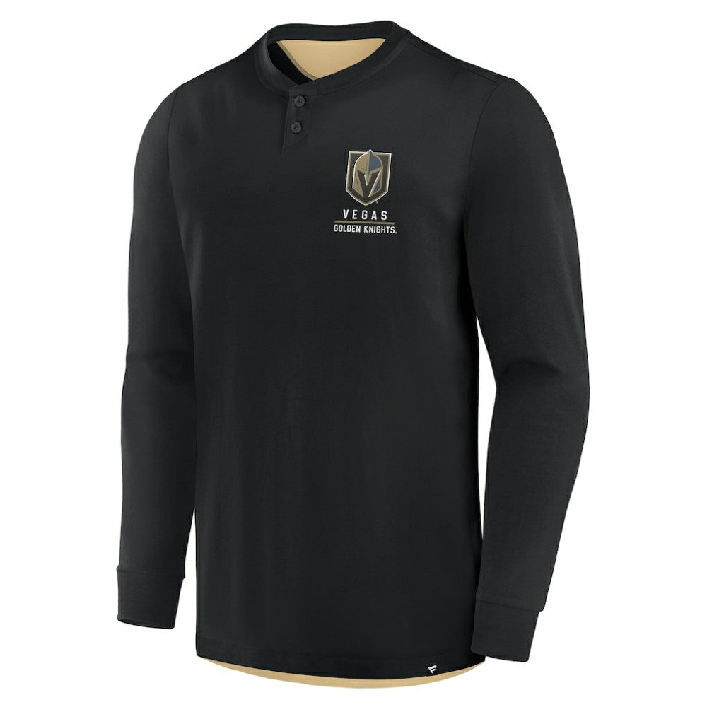 Vegas Golden Knights Fanatics Adrenaline Push Long Sleeve Henley Shirt - Black - NHL 201742872