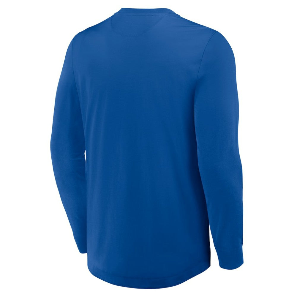 New York Rangers Fanatics Adrenaline Push Long Sleeve Henley Shirt - Blue - NHL 201742876