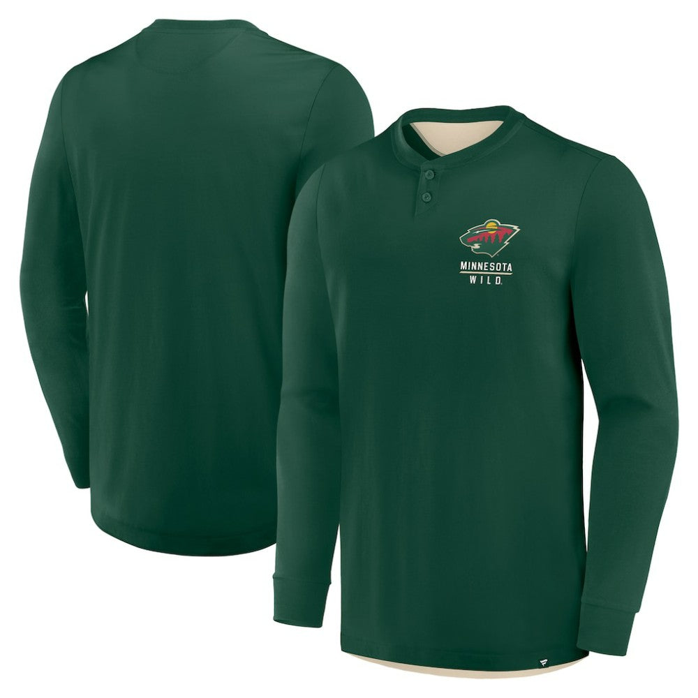 Minnesota Wild Fanatics Adrenaline Push Long Sleeve Henley Shirt - Green - NHL 201742888