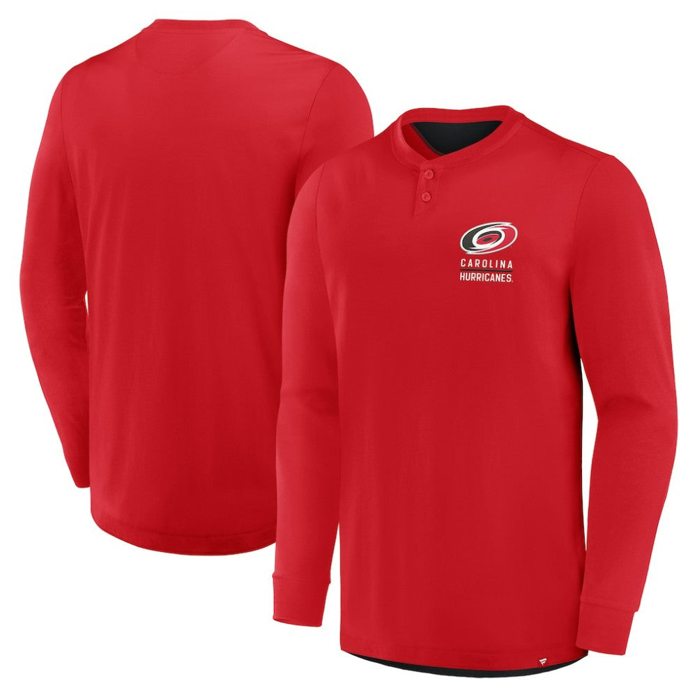 Carolina Hurricanes Fanatics Adrenaline Push Long Sleeve Henley Shirt - Red - NHL 201742891