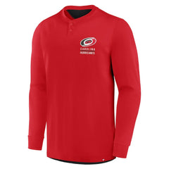 Carolina Hurricanes Fanatics Adrenaline Push Long Sleeve Henley Shirt - Red - NHL 201742891