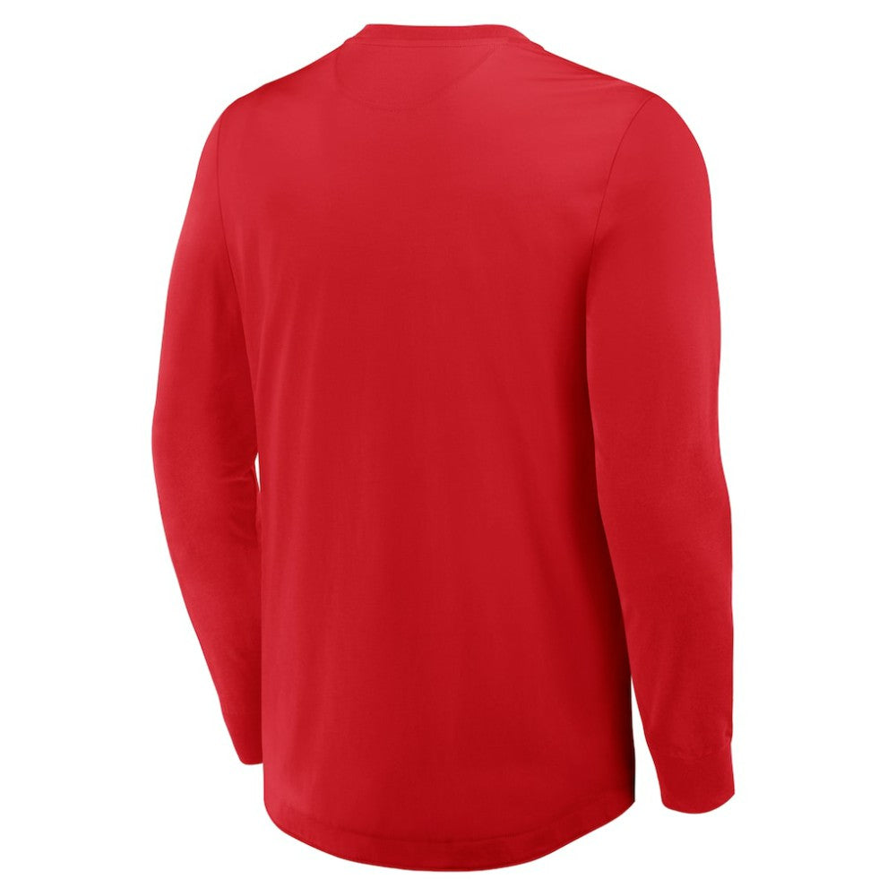 New Jersey Devils Fanatics Adrenaline Push Long Sleeve Henley Shirt - Red - NHL 201742893