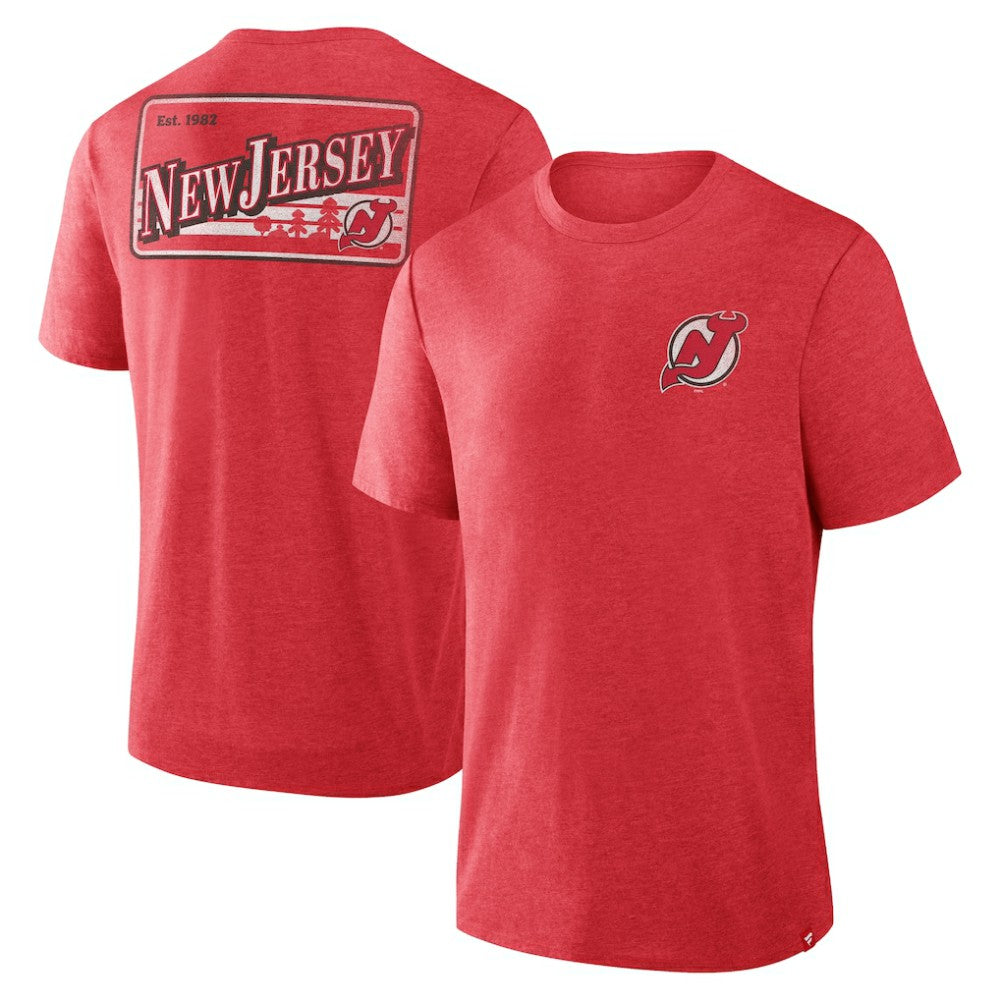 New Jersey Devils Fanatics Fan Lanes Tri-Blend T-Shirt - Heather Red - NHL 201742923