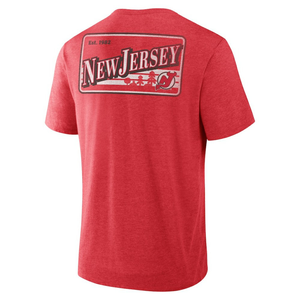 New Jersey Devils Fanatics Fan Lanes Tri-Blend T-Shirt - Heather Red - NHL 201742923