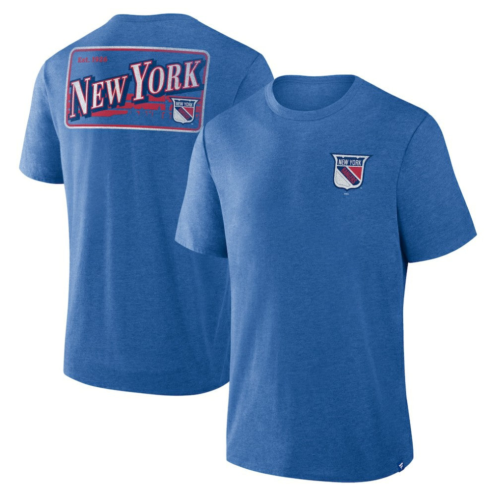 New York Rangers Fanatics Fan Lanes Tri-Blend T-Shirt - Heather Blue - NHL 201742939