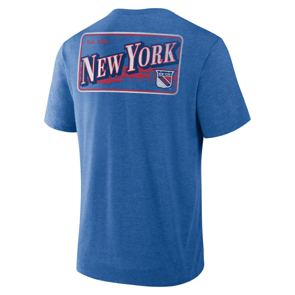 New York Rangers Fanatics Fan Lanes Tri-Blend T-Shirt - Heather Blue - NHL 201742939