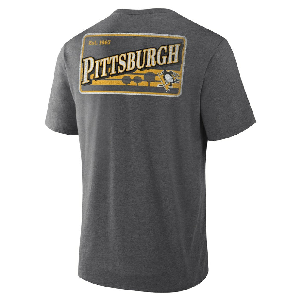 Pittsburgh Penguins Fanatics Fan Lanes Tri-Blend T-Shirt - Heather Charcoal - NHL 201742951