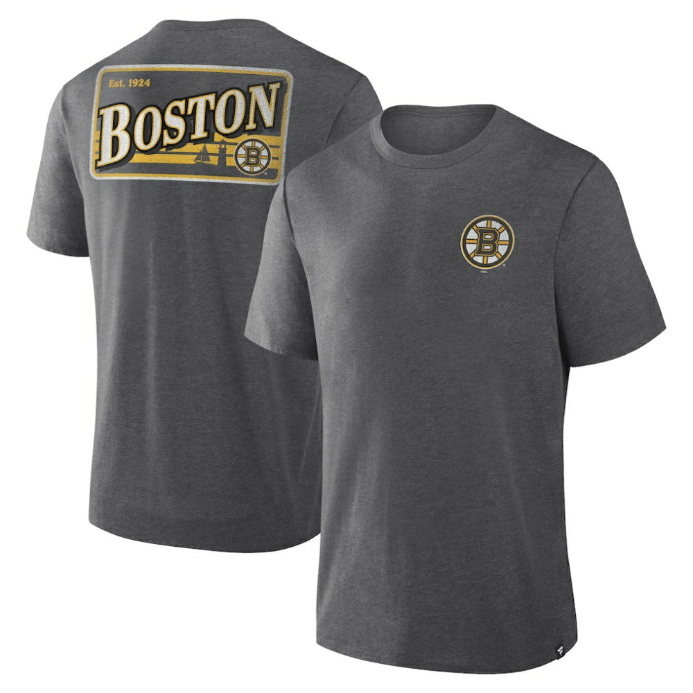Boston Bruins Fanatics Fan Lanes Tri-Blend T-Shirt - Heather Charcoal - NHL 201742953
