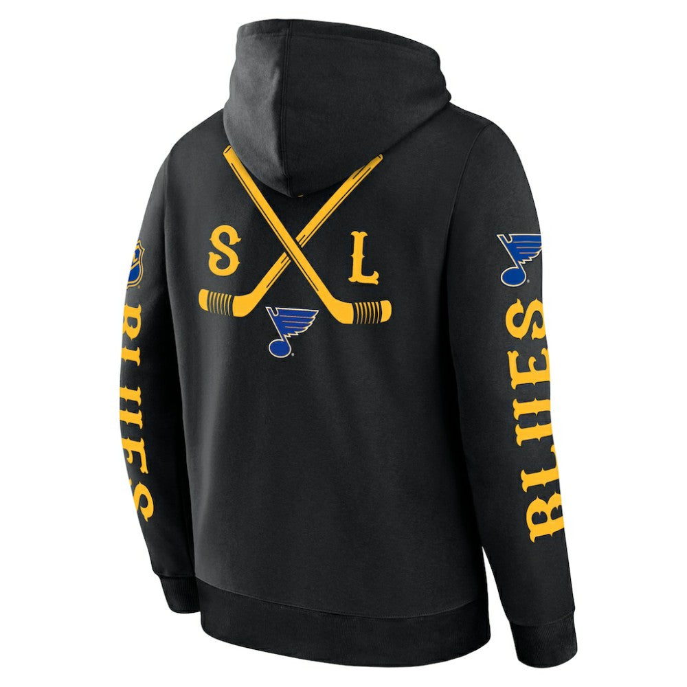 St. Louis Blues Fanatics Big City Legacy Fleece Pullover Hoodie - Black - NHL 201742960