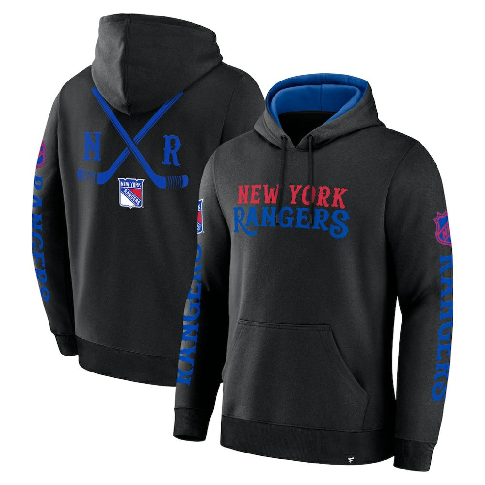 New York Rangers Fanatics Big City Legacy Fleece Pullover Hoodie - Black - NHL 201742969