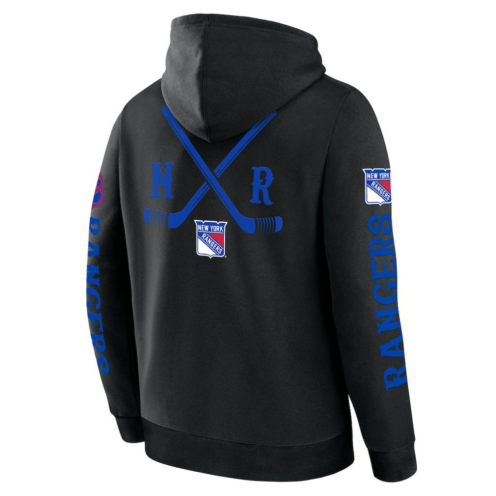 New York Rangers Fanatics Big City Legacy Fleece Pullover Hoodie - Black - NHL 201742969
