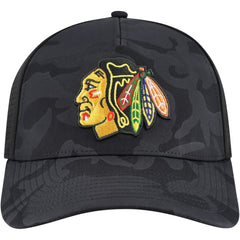 Chicago Blackhawks American Needle Valin Camo Super Tech Vented Adjustable Hat - Black - NHL 201747161