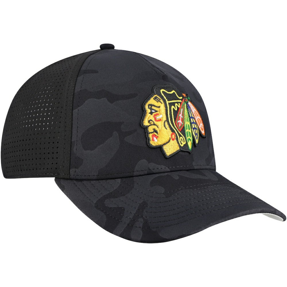 Chicago Blackhawks American Needle Valin Camo Super Tech Vented Adjustable Hat - Black - NHL 201747161