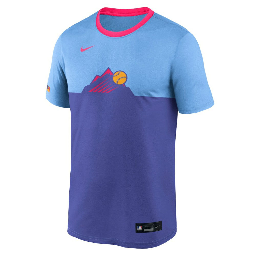 Colorado Rockies Nike Authentic Collection City Connect Velocity Dri-FIT T-Shirt - Light Blue - Nike Lifestyle